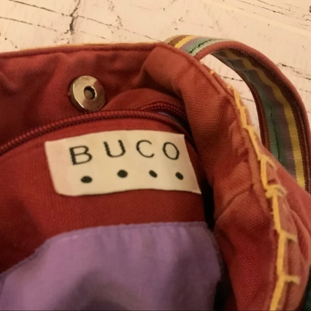 Buco Embroidered floral and striped tote bag